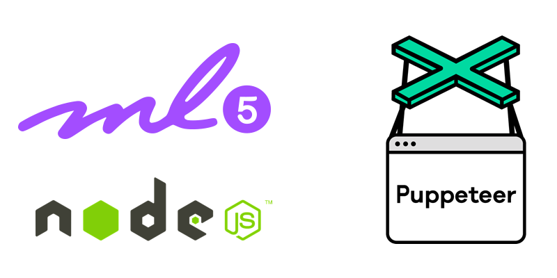 ml5 - Nodejs - puppeteer logos