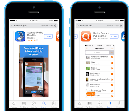 captura de resultado de búsqueda del app store