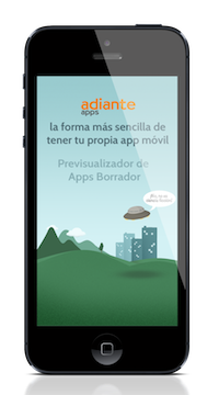 captura pantalla de inicio de adiante drafts apps builder